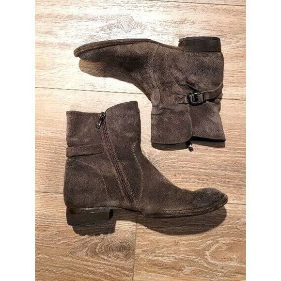 Alberto Fermani Ankle Boots Sueded Women's Distressed Boho Sz 40 Brown - Picture 7 of 10